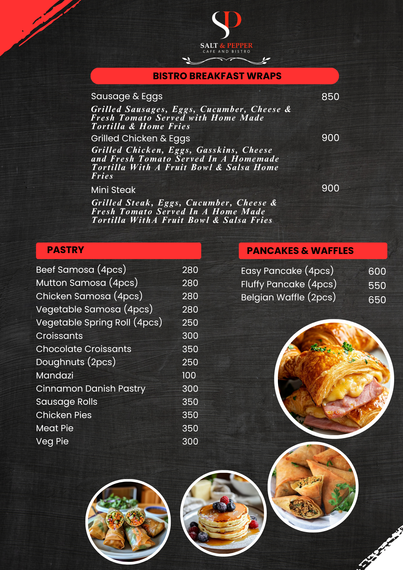 Breakfast Wraps Menu